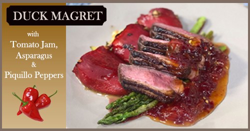 Duck Magret with Tomato Jam & Piquillo Peppers